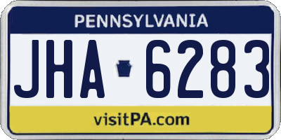 PA license plate JHA6283