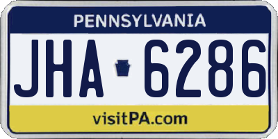PA license plate JHA6286