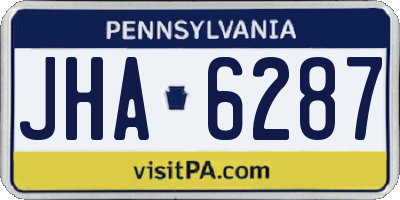 PA license plate JHA6287