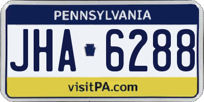 PA license plate JHA6288