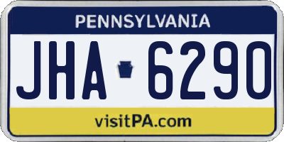 PA license plate JHA6290