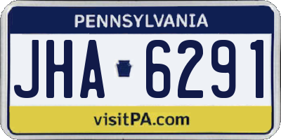 PA license plate JHA6291