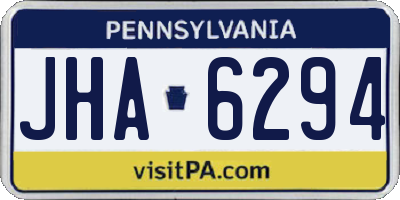 PA license plate JHA6294