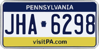 PA license plate JHA6298