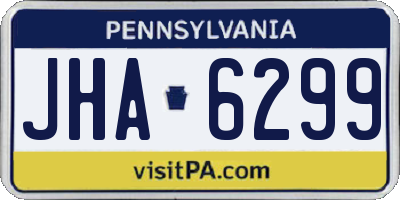 PA license plate JHA6299