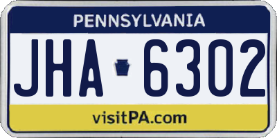 PA license plate JHA6302