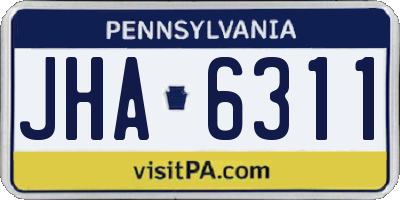 PA license plate JHA6311