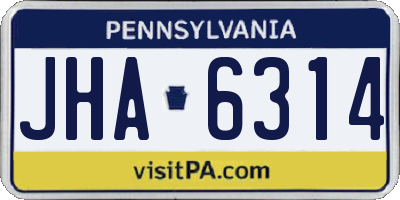 PA license plate JHA6314