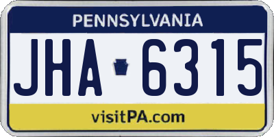 PA license plate JHA6315
