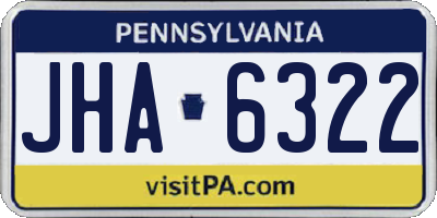PA license plate JHA6322
