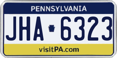 PA license plate JHA6323