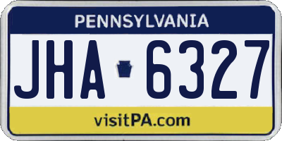 PA license plate JHA6327