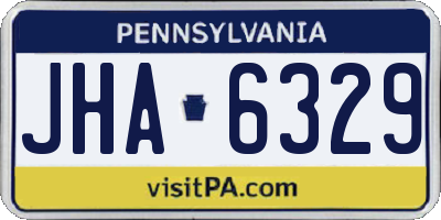 PA license plate JHA6329