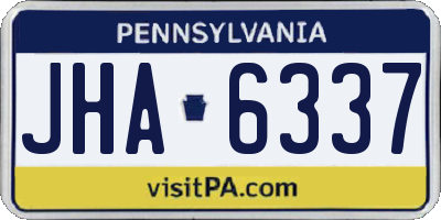 PA license plate JHA6337