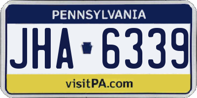 PA license plate JHA6339