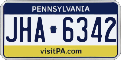 PA license plate JHA6342