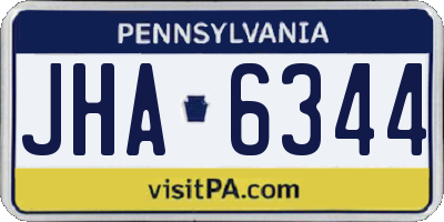 PA license plate JHA6344