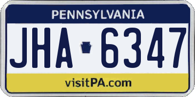 PA license plate JHA6347
