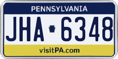 PA license plate JHA6348