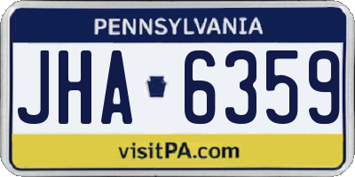PA license plate JHA6359