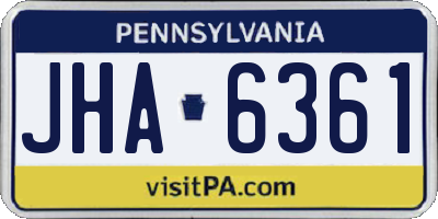 PA license plate JHA6361
