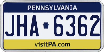 PA license plate JHA6362
