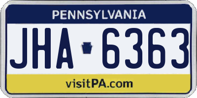 PA license plate JHA6363