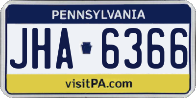 PA license plate JHA6366