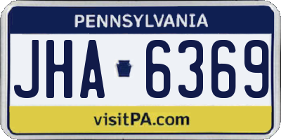 PA license plate JHA6369