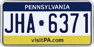PA license plate JHA6371