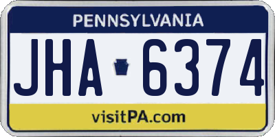 PA license plate JHA6374