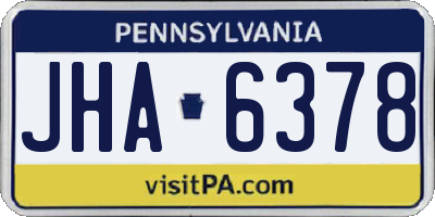 PA license plate JHA6378