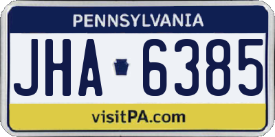 PA license plate JHA6385