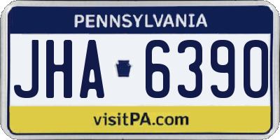 PA license plate JHA6390