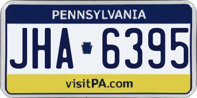 PA license plate JHA6395