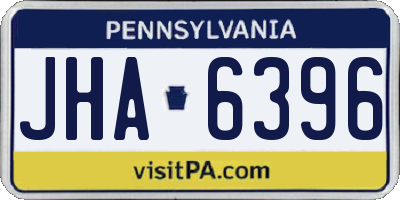 PA license plate JHA6396