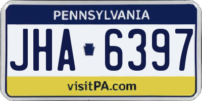 PA license plate JHA6397