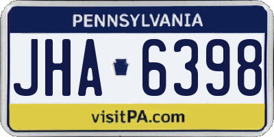 PA license plate JHA6398