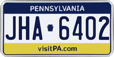 PA license plate JHA6402