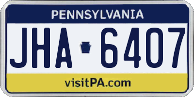 PA license plate JHA6407