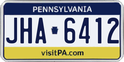 PA license plate JHA6412