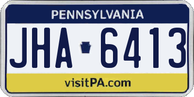PA license plate JHA6413
