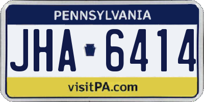 PA license plate JHA6414