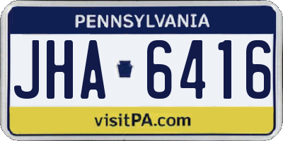 PA license plate JHA6416