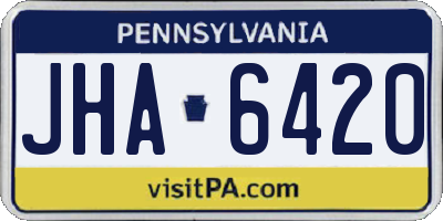 PA license plate JHA6420