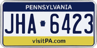 PA license plate JHA6423