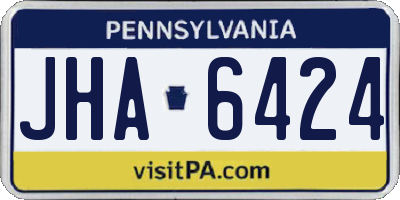 PA license plate JHA6424