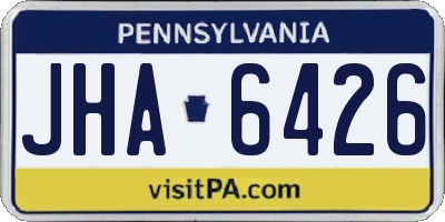 PA license plate JHA6426