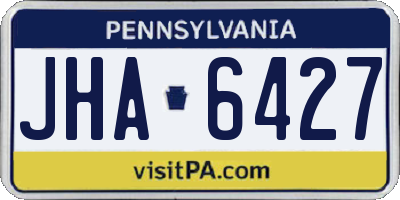 PA license plate JHA6427