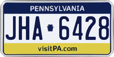 PA license plate JHA6428